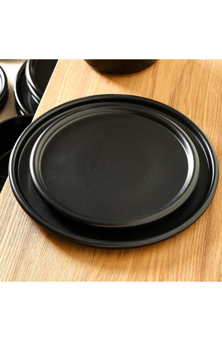 Stone Lain Eden Stoneware 4-Piece Salad Plate Set, Alternate, color, Black