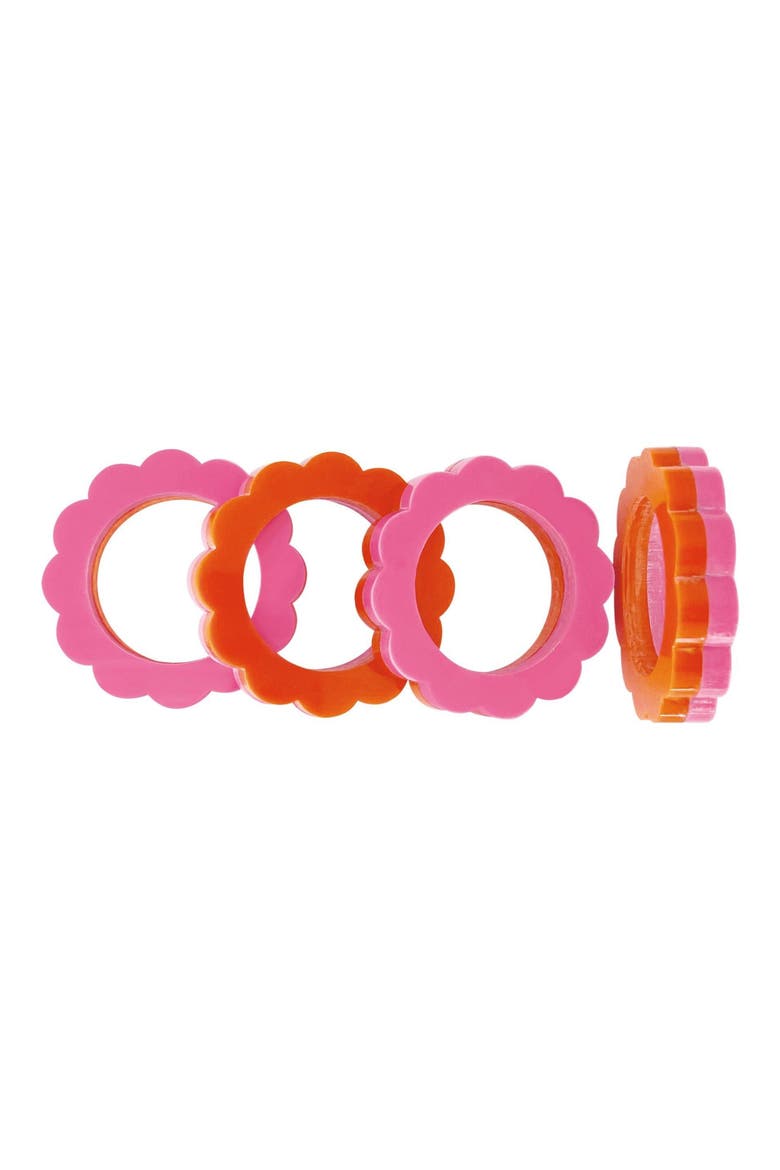 Set of 4 Scallop Napkin Rings, Main, color, ORANGE