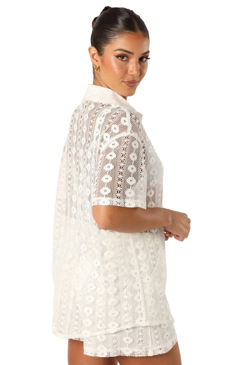 Eden Lace High Waist Shorts, Alternate, color, WHITE