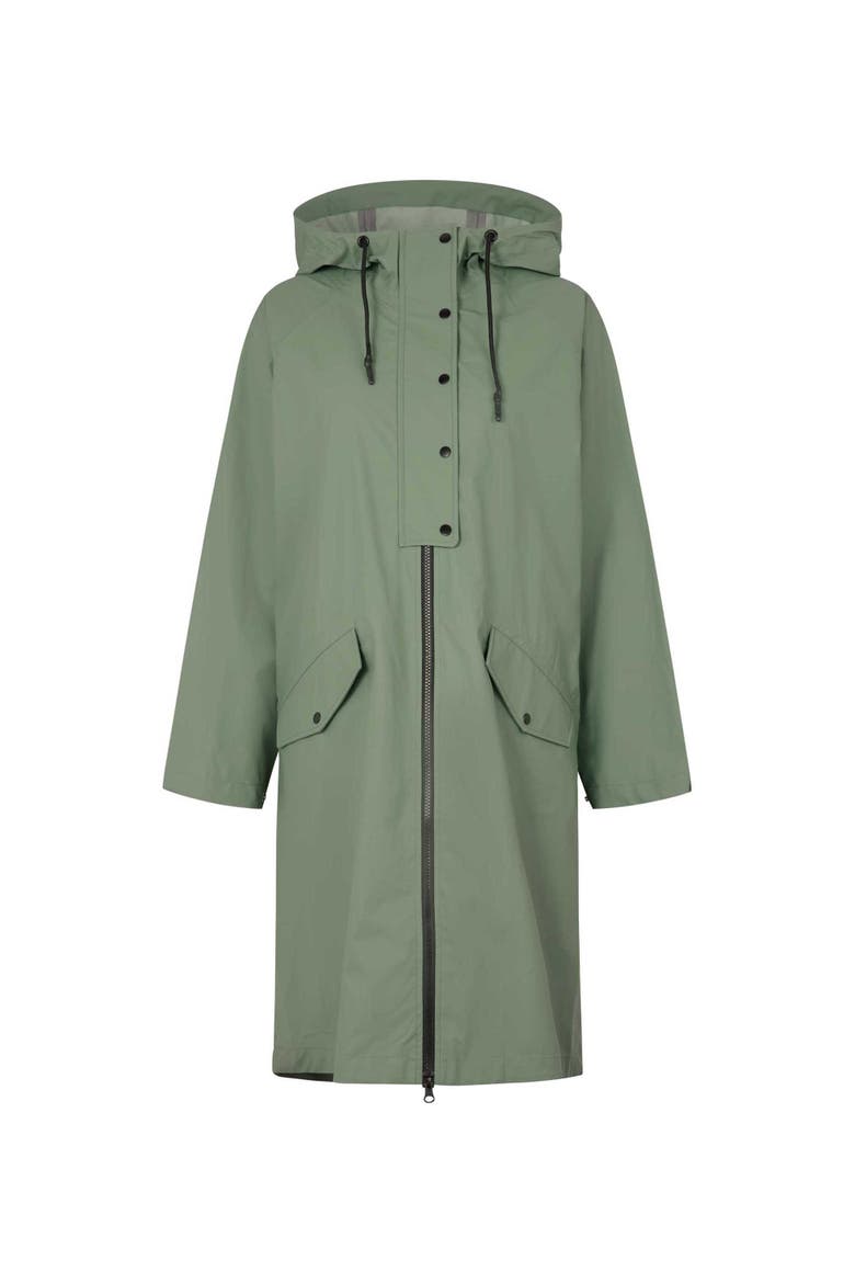 MaTheia Long Sleeve Hooded Coat, Alternate, color, Duck Green