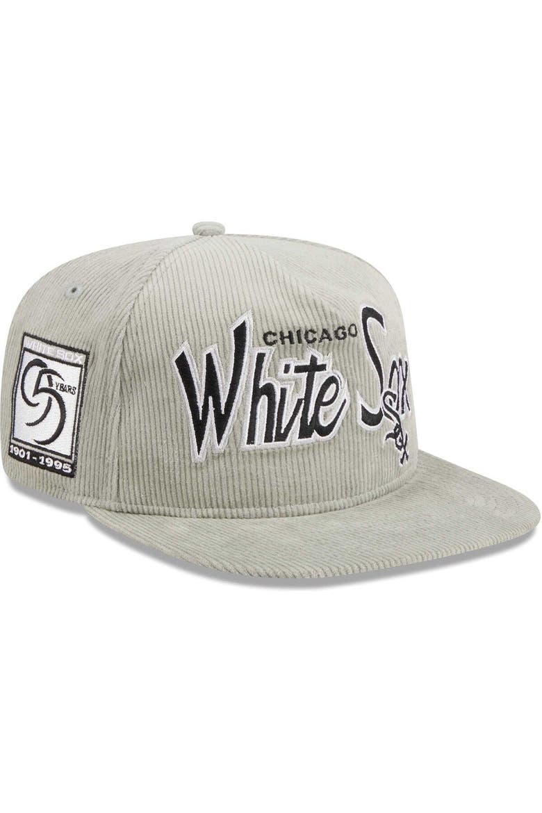 Men's New Era Gray Chicago White Sox Corduroy Golfer Adjustable Hat, Main, color, Gray