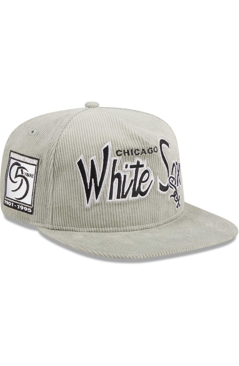 New Era Men's New Era Gray Chicago White Sox Corduroy Golfer Adjustable Hat, Main, color, Gray