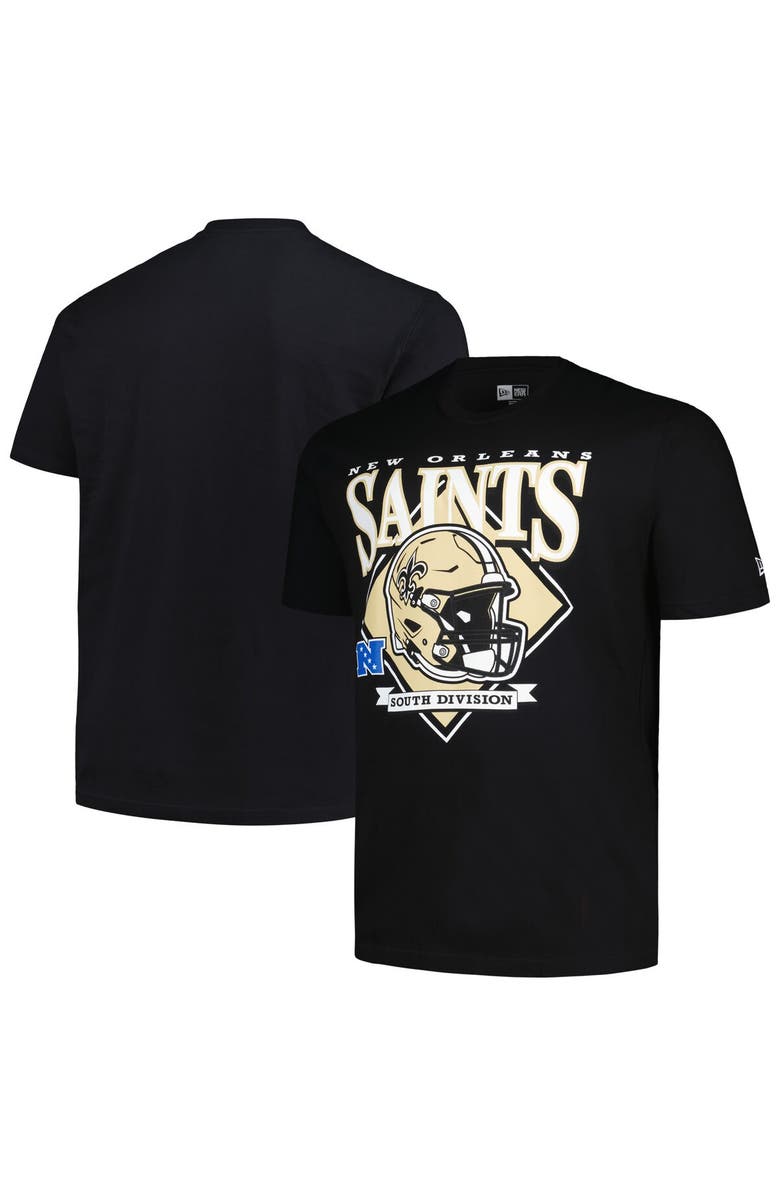 New Era Men's New Era  Black New Orleans Saints Big & Tall Helmet T-Shirt, Main, color, 
