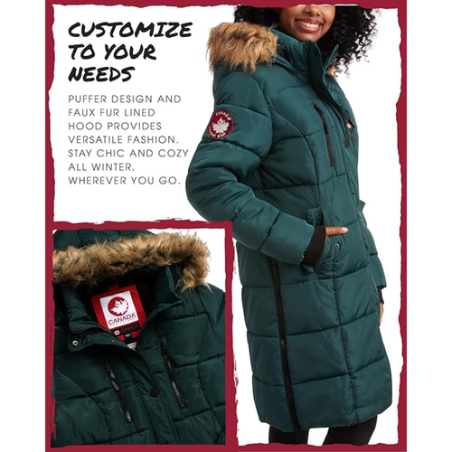 Canada Weather Gear Heavyweight Long Parka Jacket In Green