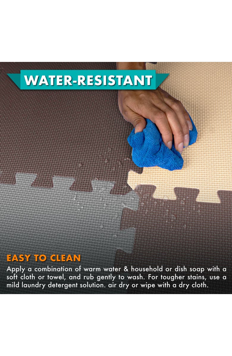 ProsourceFit Kids Solid Floor Play Mat, Alternate, color, Brown-Beige-Gray