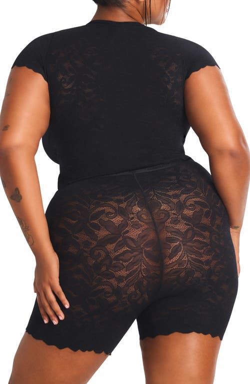 Savage X Fenty Lacy Dreams Pajama Baby Tee In Black