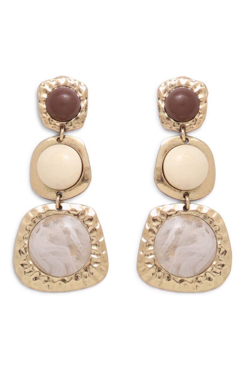 Mirel Triple Drop Earrings, Main, color, GOLD