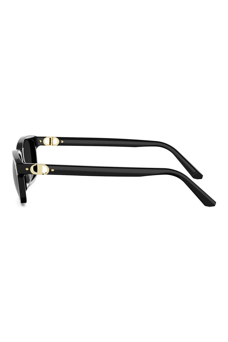 Petit CD S1I 54mm Rectangular Sunglasses, Alternate, color, SHINY BLACK / SMOKE