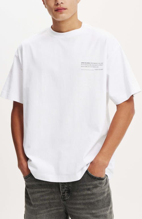 Cotton On Box Fit Easy T-shirt In White Open Sounds