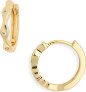 ARGENTO VIVO Cubic Zirconia Accent Huggie Hoop Earrings