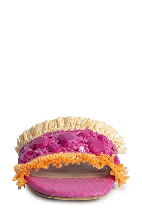 Kate Spade Bora Bora Jewel Raffia Slide Sandals In Pink