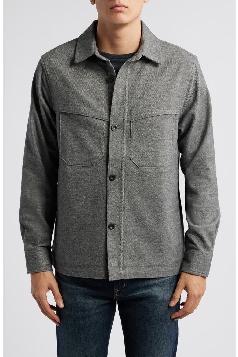 Elias Twill Shirt Jacket, Alternate, color, HEATHER CHARCOAL