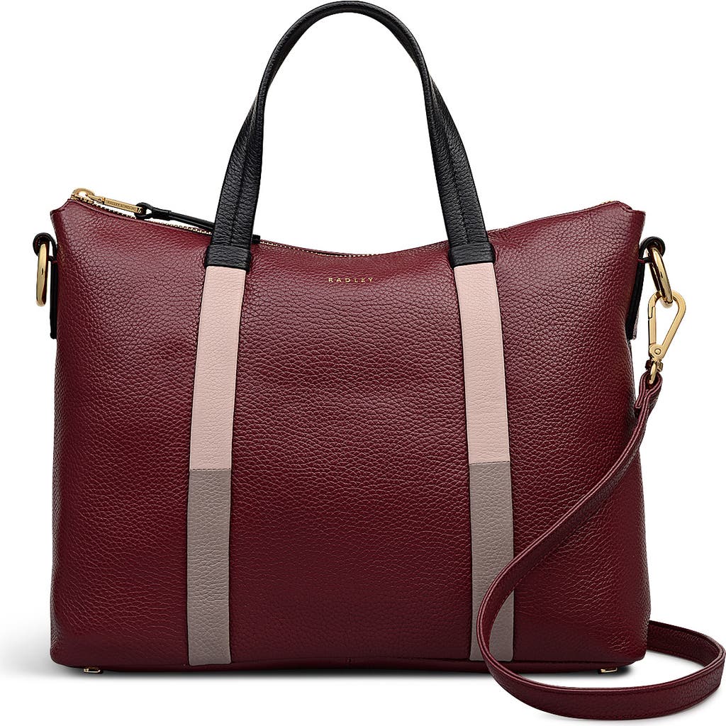 Radley Waterloo Way Medium Ziptop Satchel Bag In Burgundy