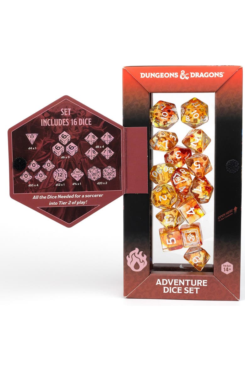 D&D Adventure Dice Sorcerer Orange, 16Pc Rpg Set, Alternate, color, Orange