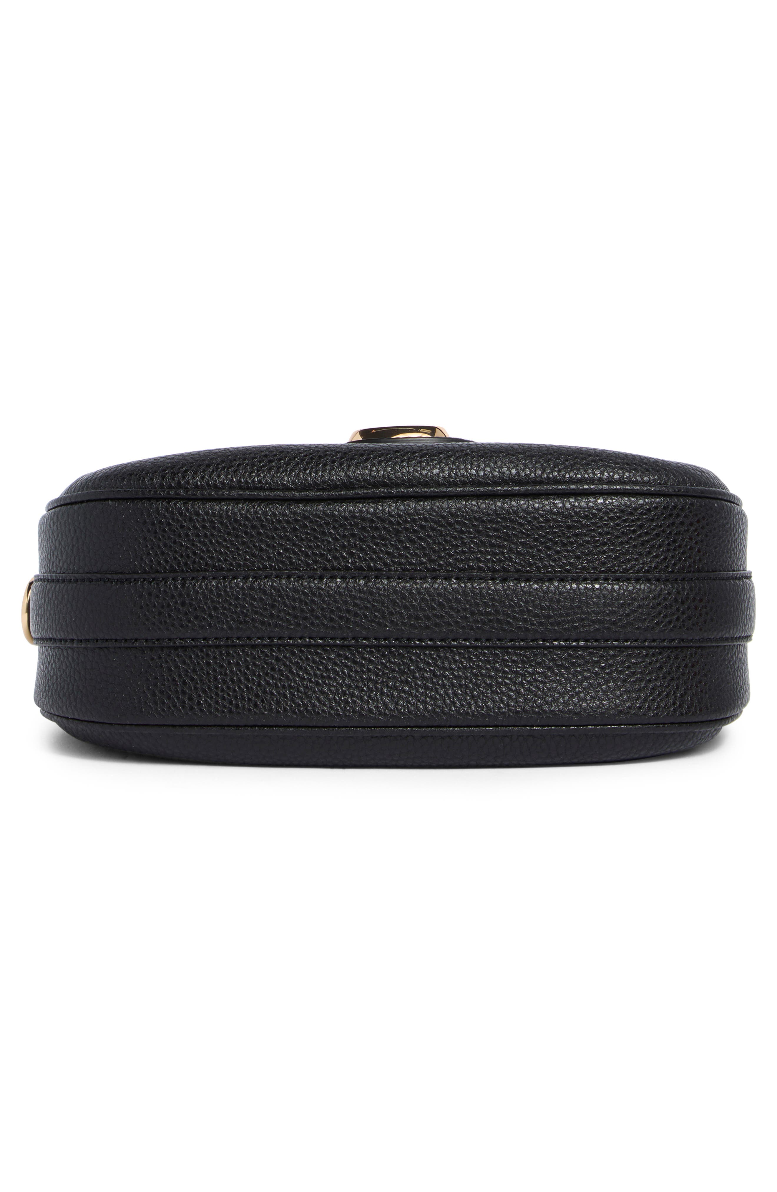 The Large Leather Saddle Bag, Alternate, color, BLACK