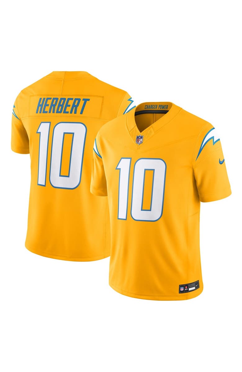 Nike Men's Nike Justin Herbert Gold Los Angeles Chargers Alternate Charger Power Vapor F.U.S.E. Limited Jersey, Main, color, Gold