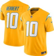 Nike Men's Nike Justin Herbert Gold Los Angeles Chargers Alternate Charger Power Vapor F.U.S.E. Limited Jersey