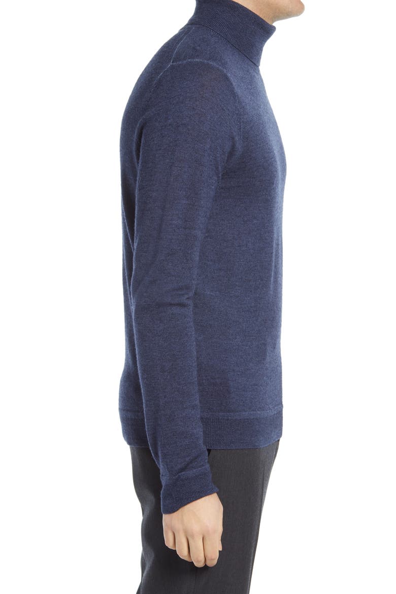 Merino Wool Garment Dye Turtleneck Sweater, Alternate, color, NAVY IRIS