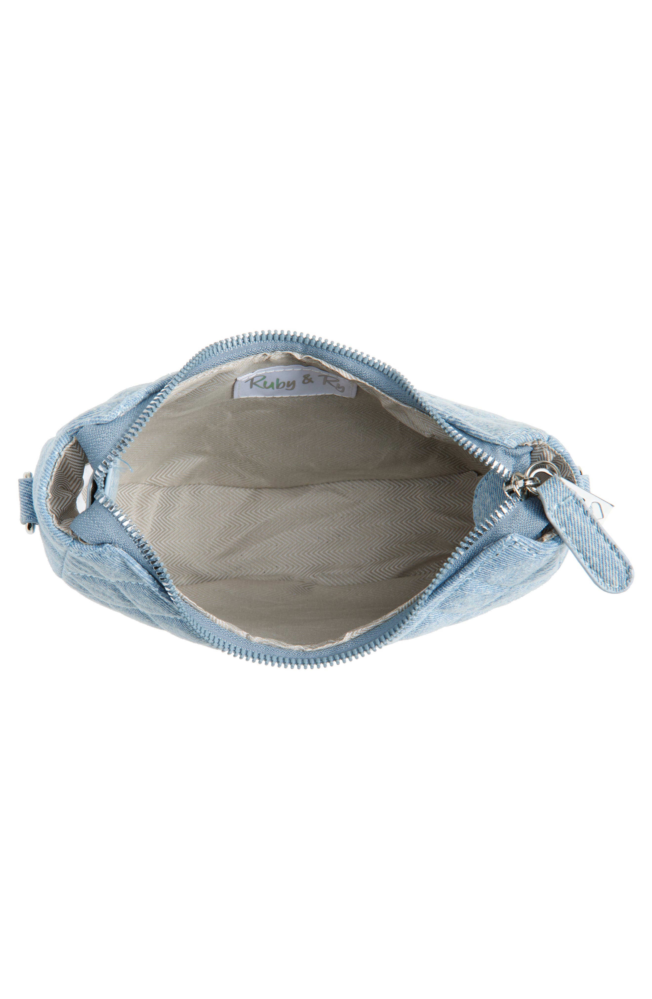 Ruby & Ry Kid's Quilted Denim Crossbody Bag, Alternate, color, Blue