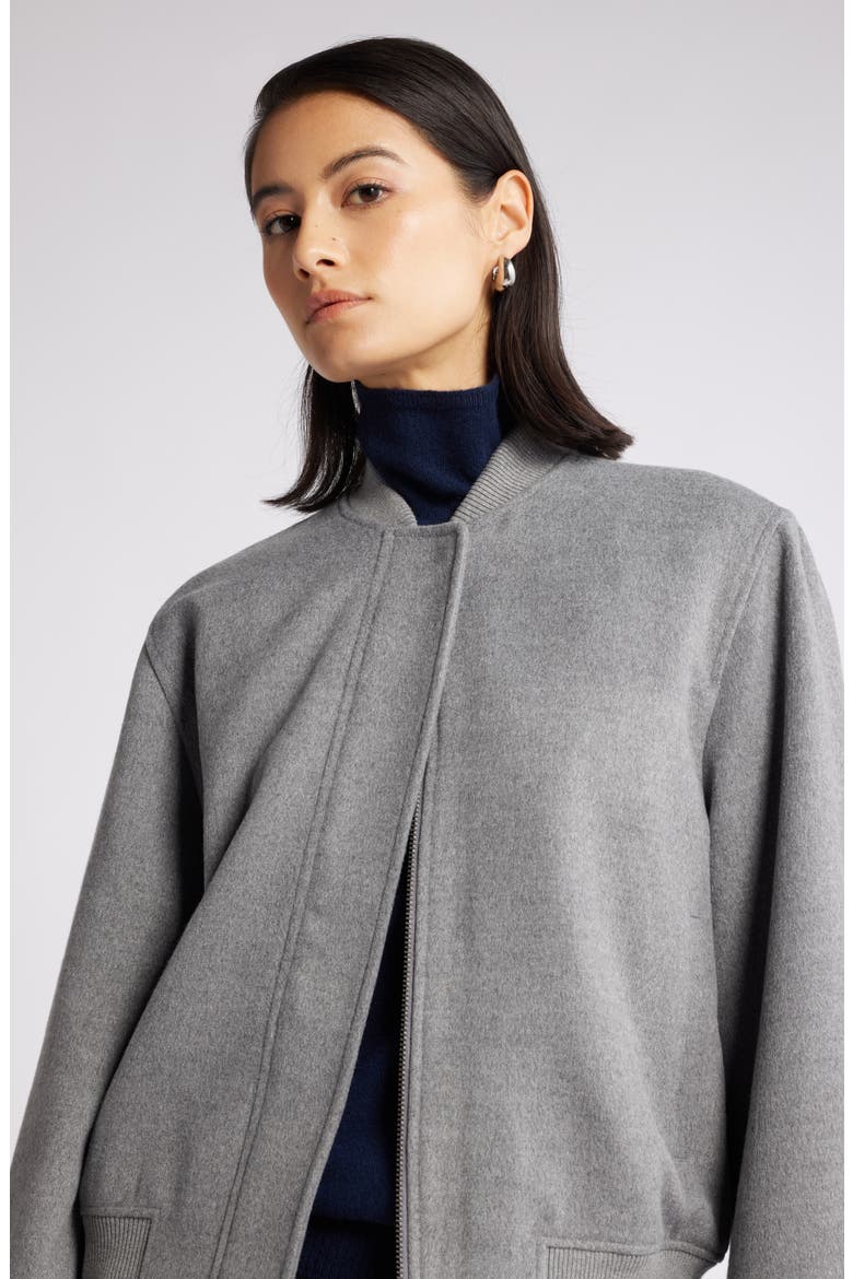 Brushed Bomber Jacket, Alternate, color, GREY HEATHER