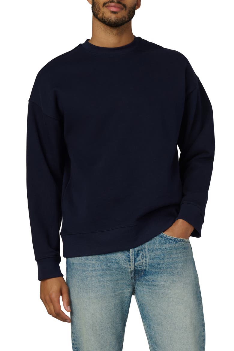 Denim Club Appliqué Sweatshirt, Main, color, BARITONE BLUE