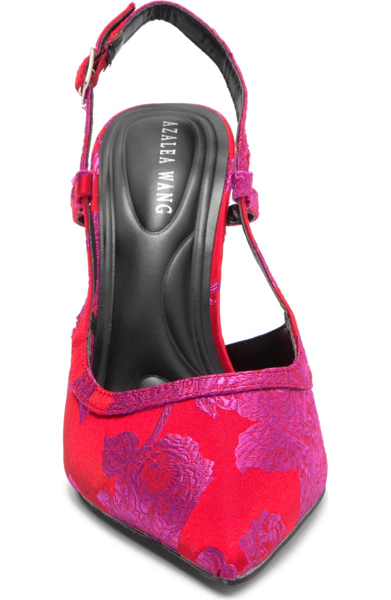 AZALEA WANG Vena Jacquard Slingback Pump, Alternate, color, Red