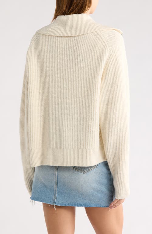 Abound Zip Sweater Cardigan In White