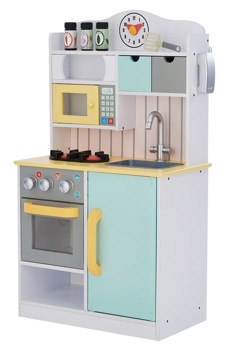 Teamson Kids Little Chef Florence Kitchen Playset, Main, color, White/ Green/ Yellow