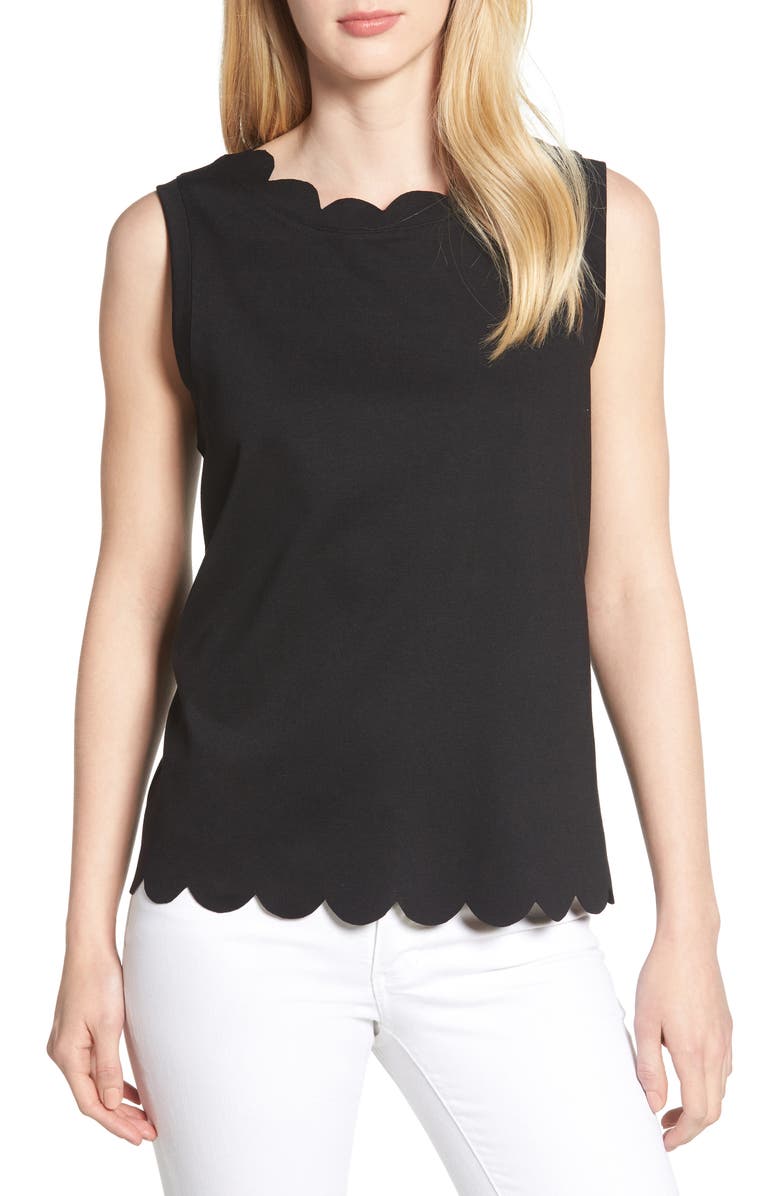 Everleigh Scallop Edge Sleeveless Top, Main, color, 
