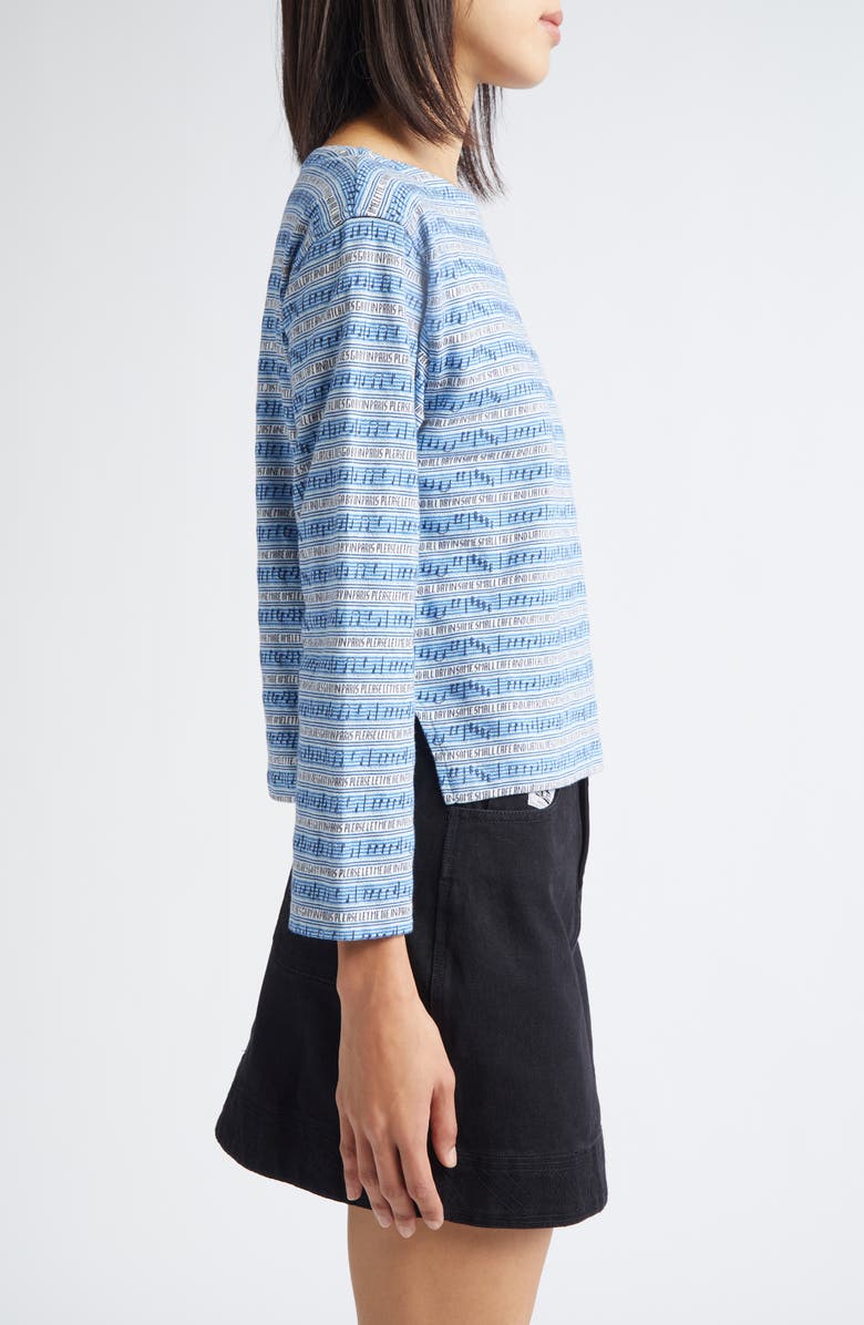 Bode Lyric Jacquard Stripe Long Sleeve T-Shirt, Alternate, color, Blue Multi