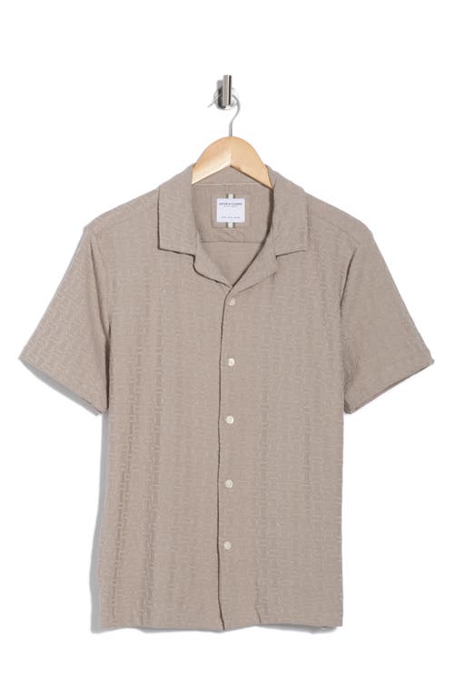 Denim And Flower Geometric Knit Camp Shirt In Neutral
