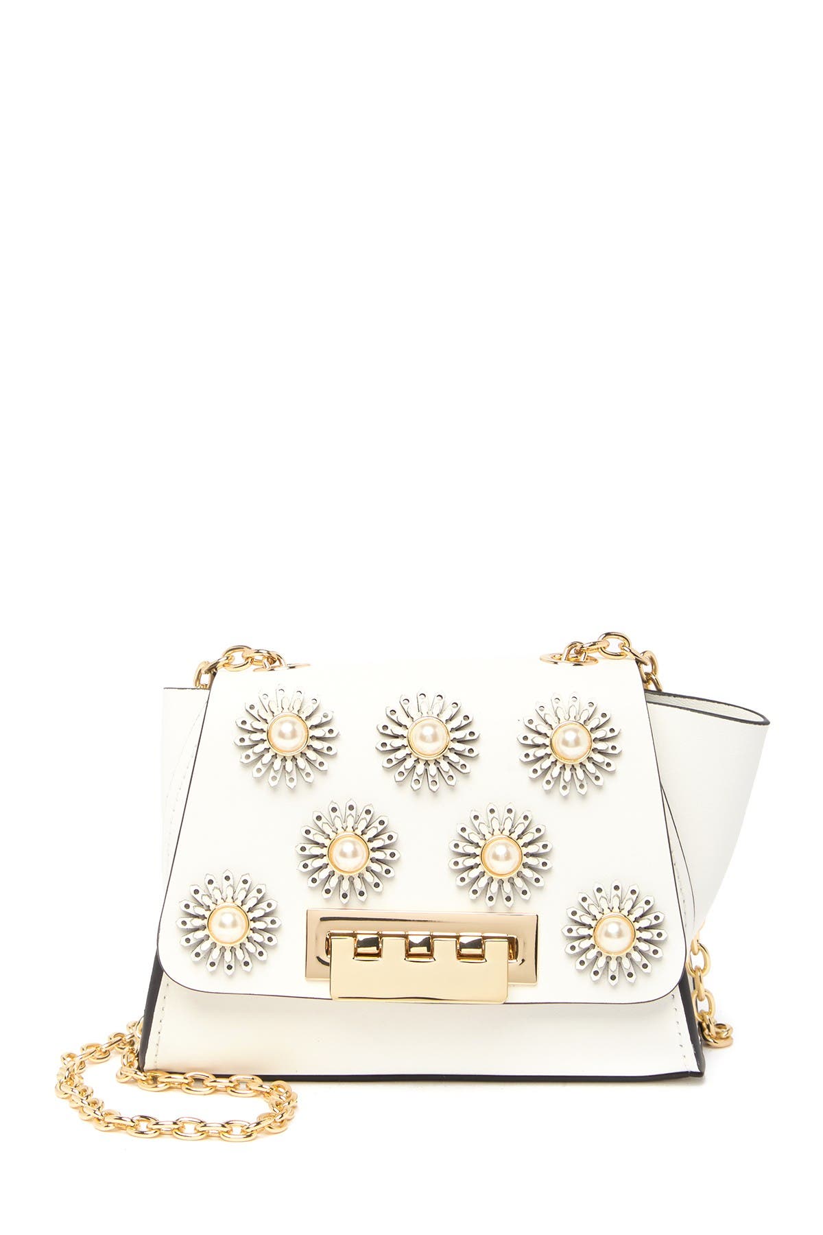 ZAC Zac Posen Eartha Mini Faux Pearly Sunburst Leather Drop Chain Bag, Main, color, 