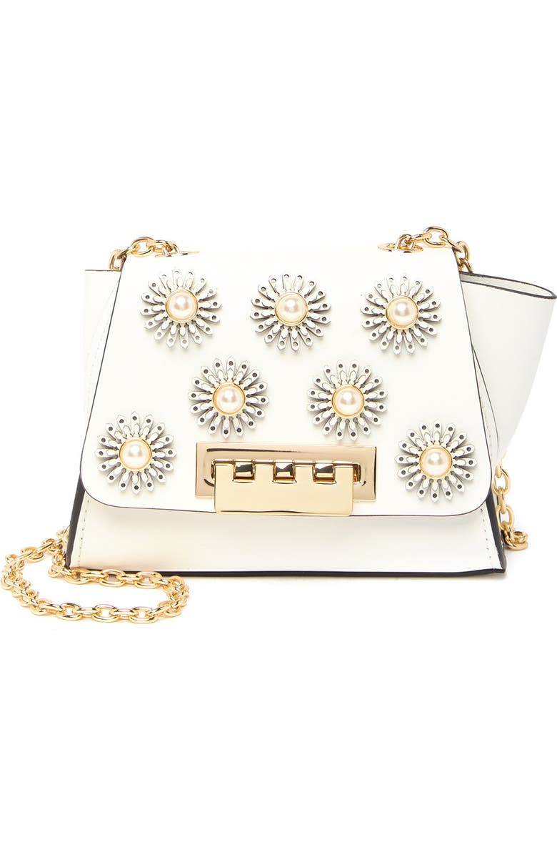 ZAC Zac Posen Eartha Mini Faux Pearly Sunburst Leather Drop Chain Bag, Main, color,