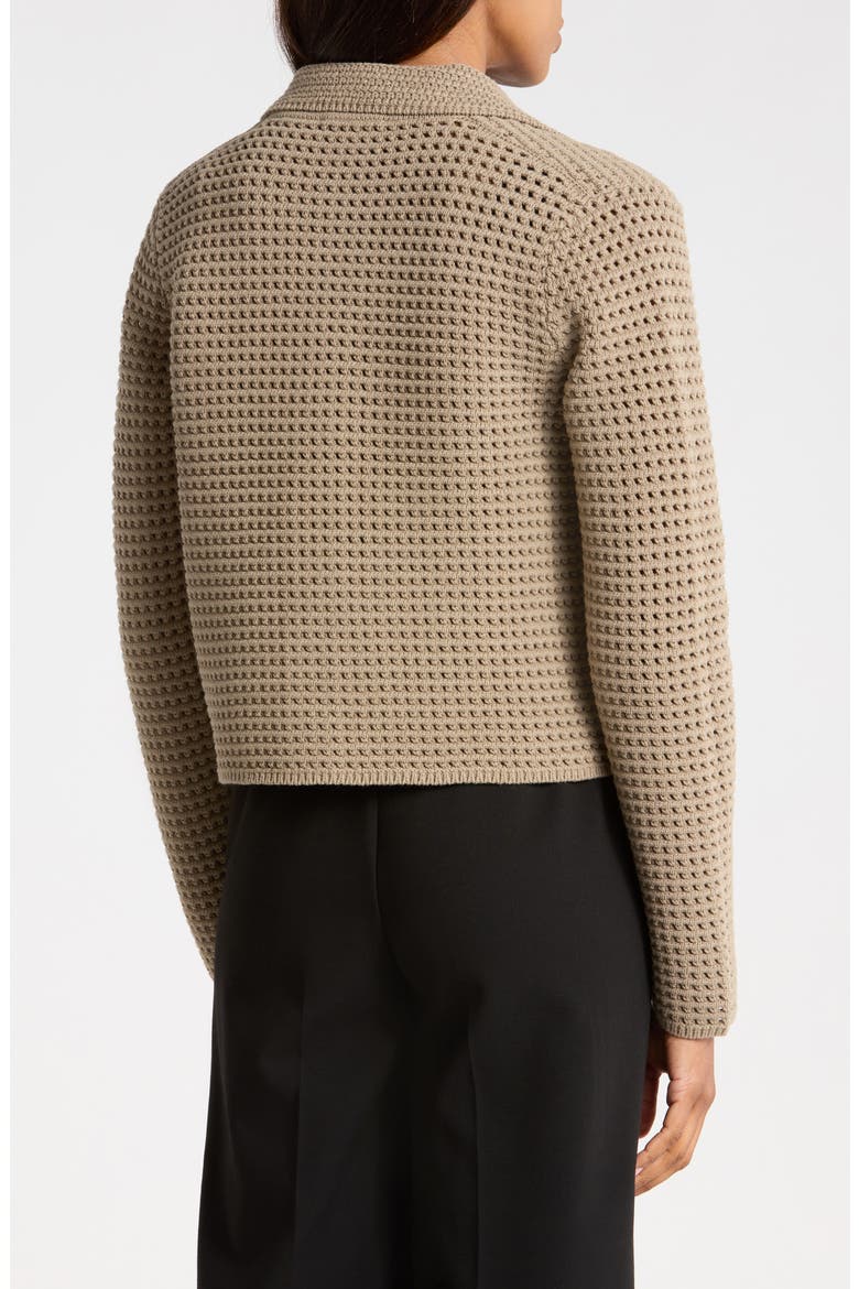 Block Stitch Cotton Blend Crop Cardigan, Alternate, color, MOON MOSS