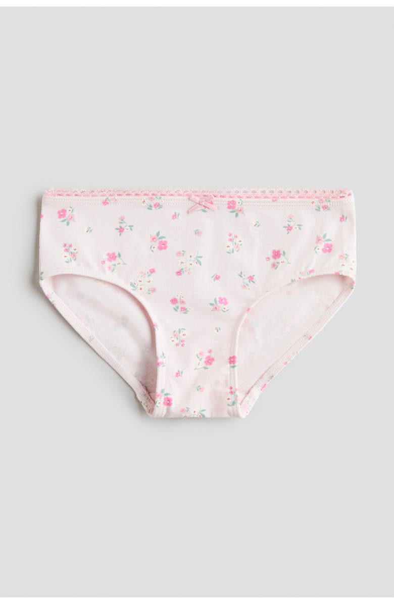 H&M 5-pack cotton briefs, Alternate, color, Light Pink/Floral
