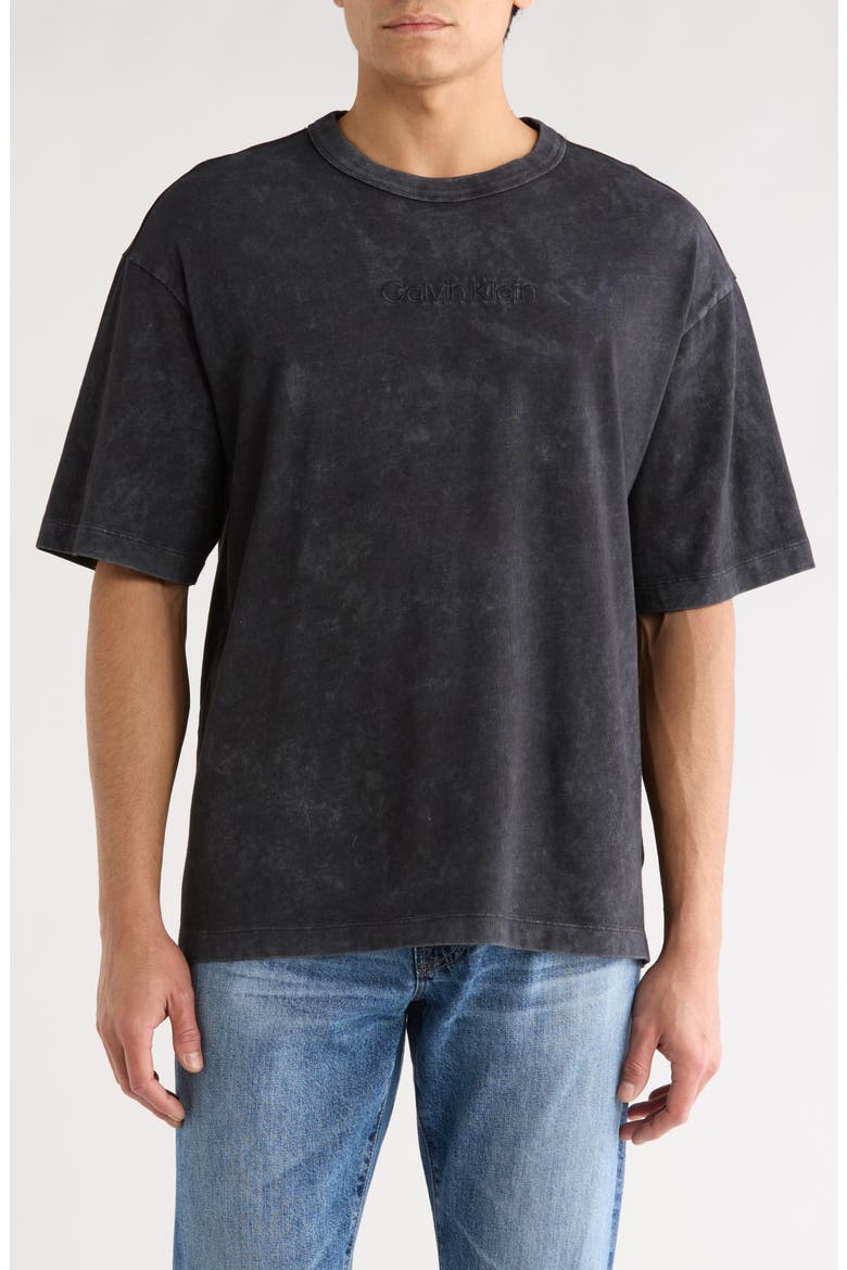 Powder Wash Heavyweight Cotton T-Shirt, Main, color, BLACK