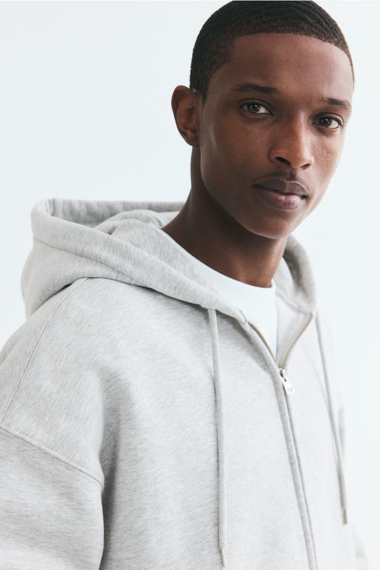 Oversized-fit Hooded Jacket, Alternate, color, Gray melange