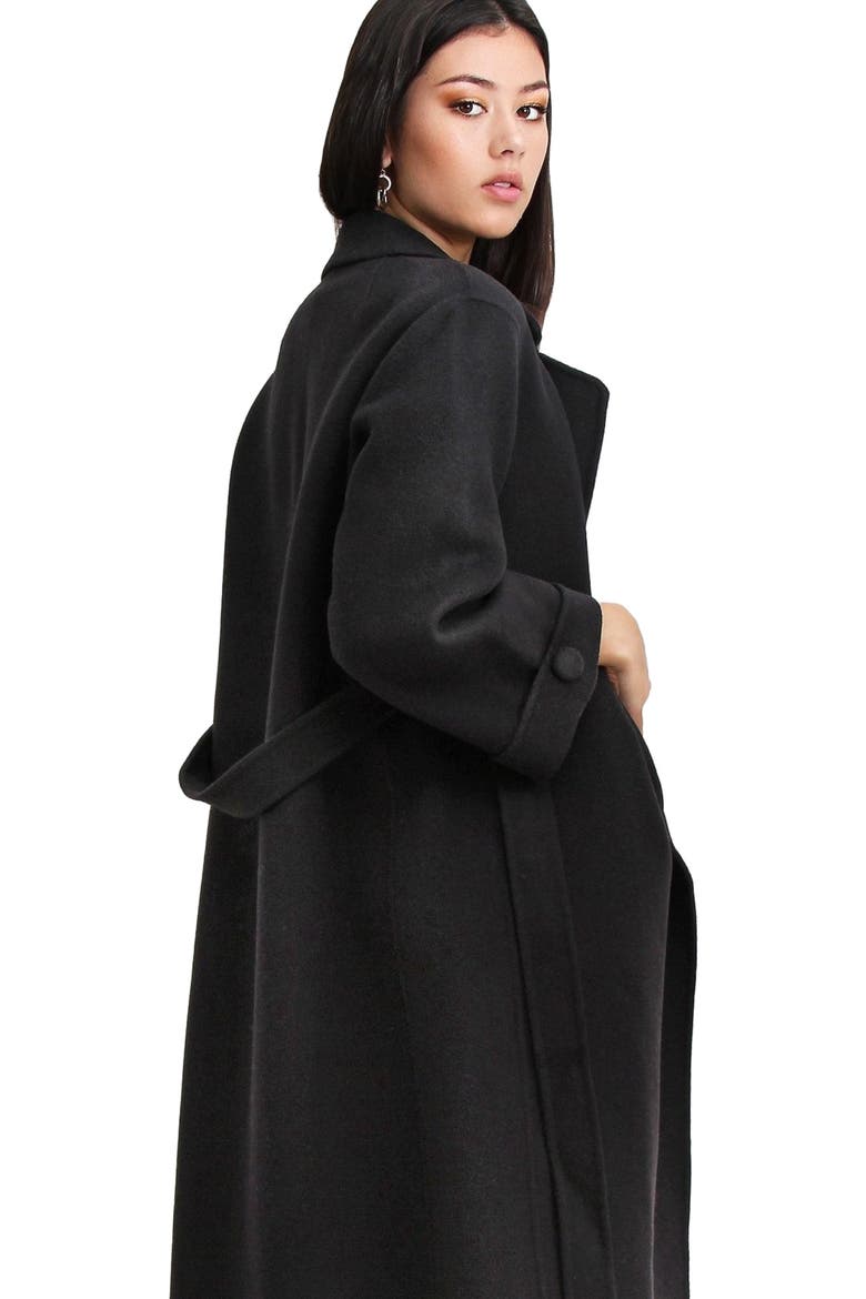 Stay Wild Oversized Wool Coat, Alternate, color, Black
