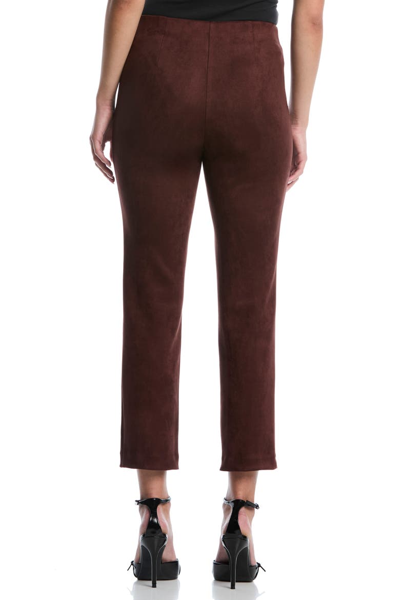 Lace-up Faux Suede Ankle Pants, Alternate, color, BITTER CHOCOLATE