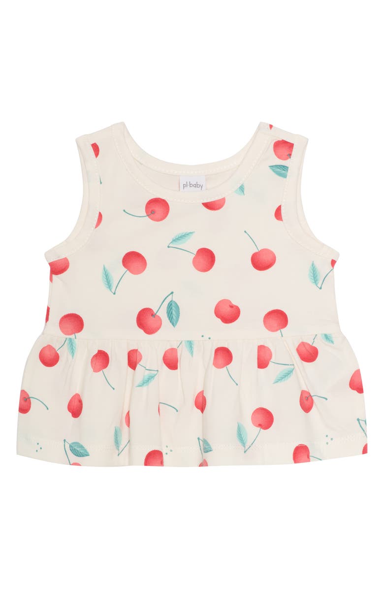 PL Baby by Petit Lem 5-Piece Cherry Print Gift Set, Alternate, color, Cherries