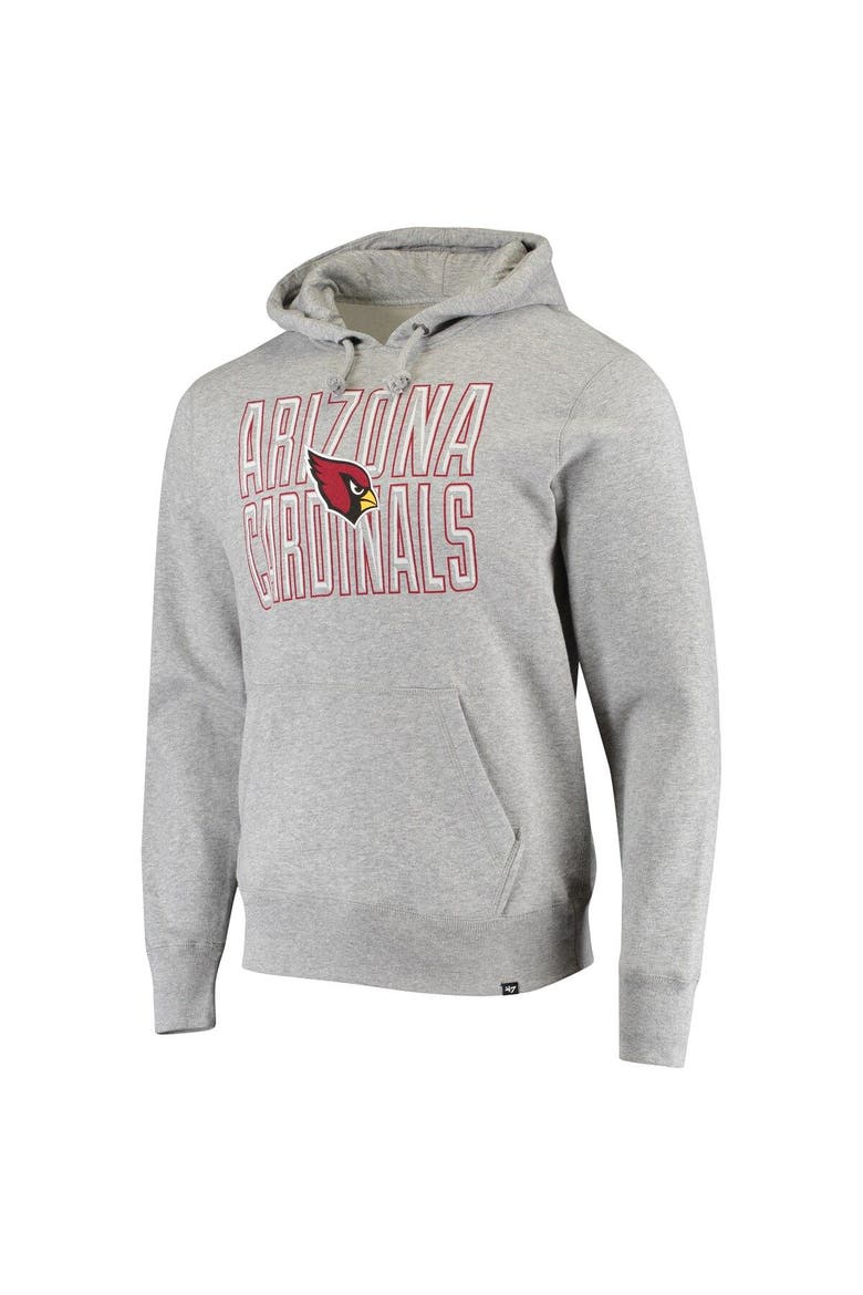 Men's '47 Heathered Gray Arizona Cardinals Bevel Pullover Hoodie, Alternate, color, Heather Gray