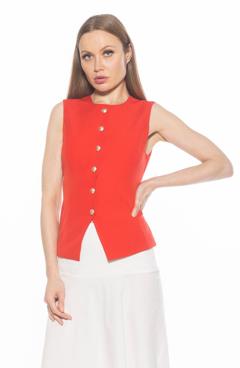 Alexia Admor Kinsley Vest Top, Alternate, color, Red
