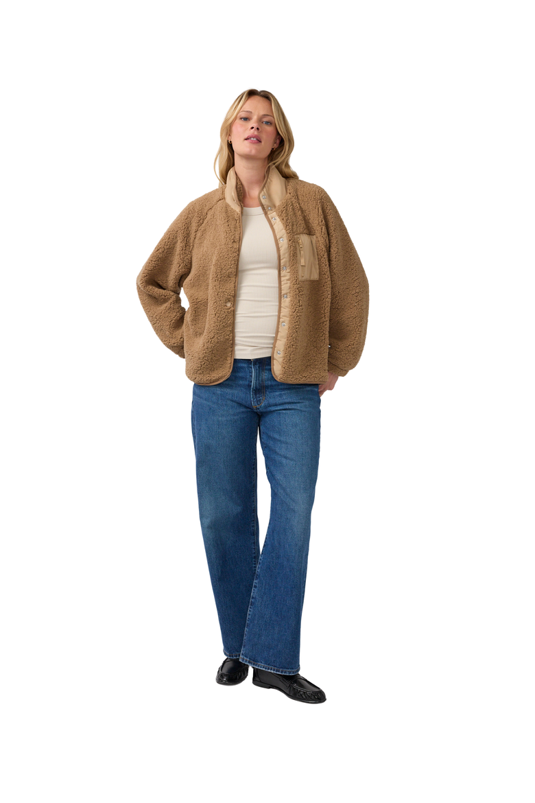Relaxed Raglan Sleeve Maternity Jacket, Main, color, Sand