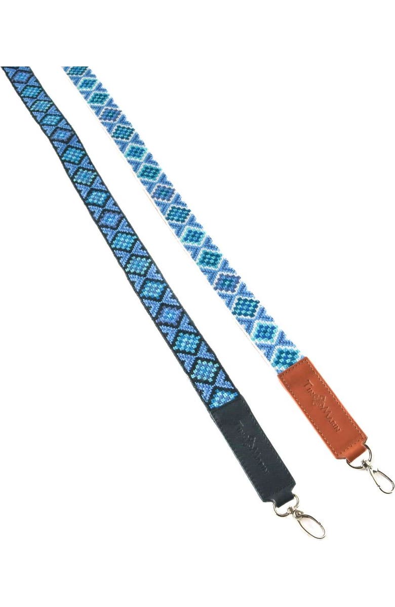 Tin Marin Mai Woven Bag Strap - Blue, Alternate, color, Black Leather
