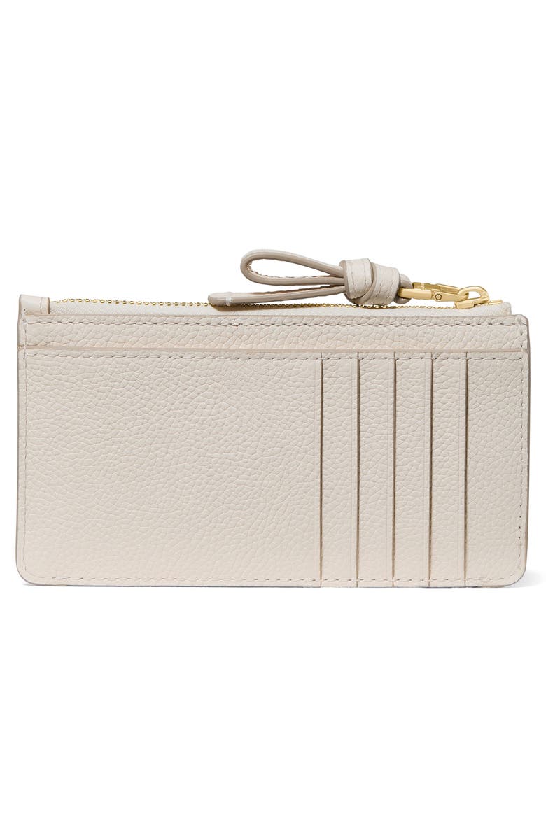 Kate Spade New York loop pebbled leather card case, Alternate, color, Cashew Milk