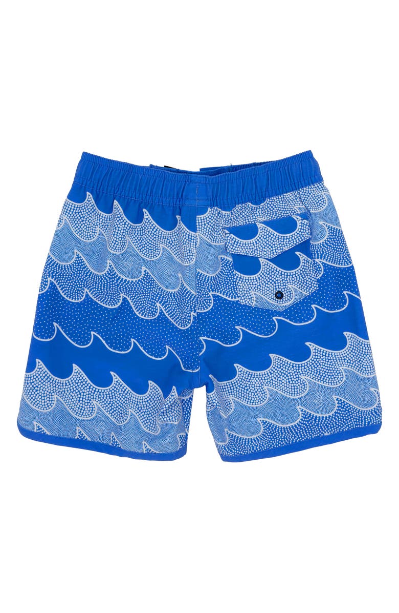 Feather 4 Arrow Kids' Cosmic Waves Board Shorts, Alternate, color, Marina Blue