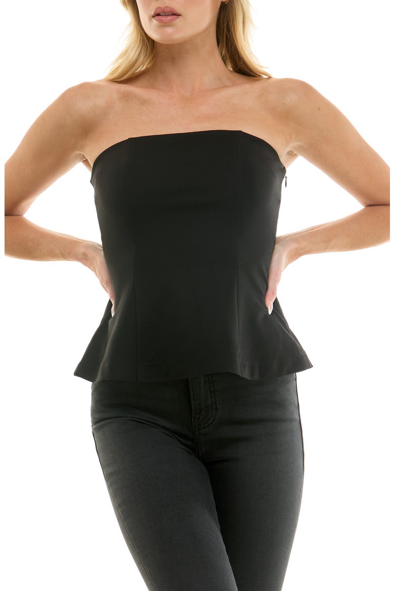 Peplum Tube Top, Main, color, BLACK