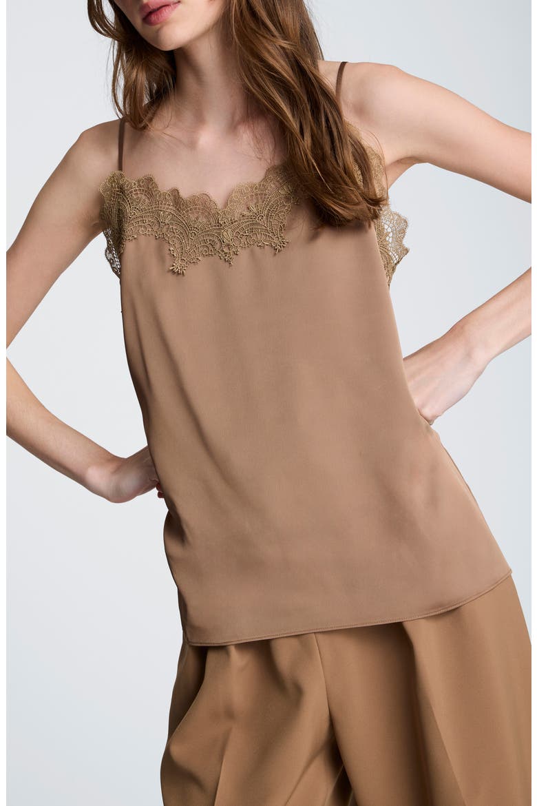 Lace Trim Camisole, Main, color, MESQUITE