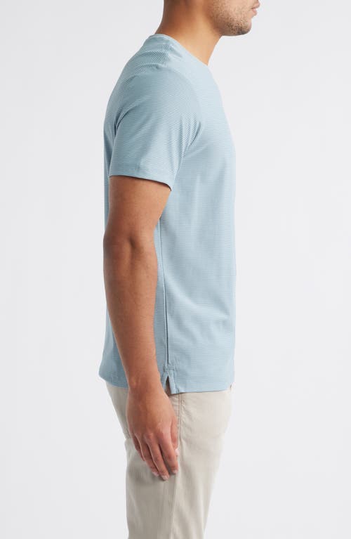 Robert Barakett Hickman Feeder Stripe T-shirt In Soft Teal
