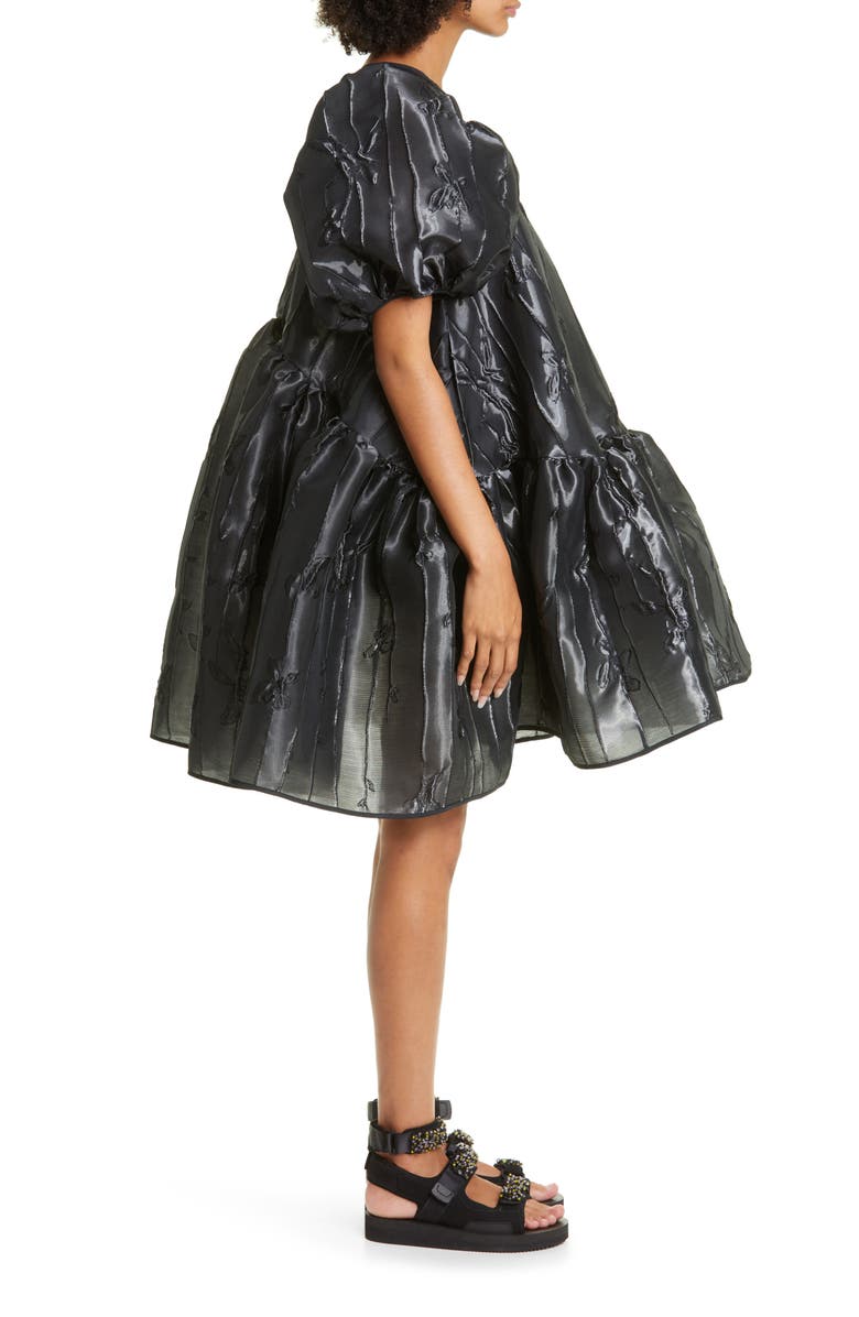 Cecilie Bahnsen Alexa Puff Sleeve Jacquard Babydoll Dress, Alternate, color, 